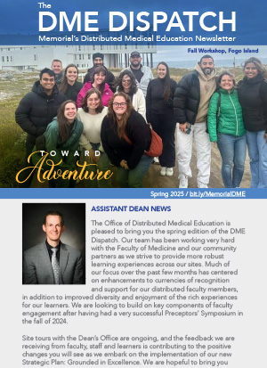 Graphic showing the cover of the Spring 2025 DME Dispatch newsletter